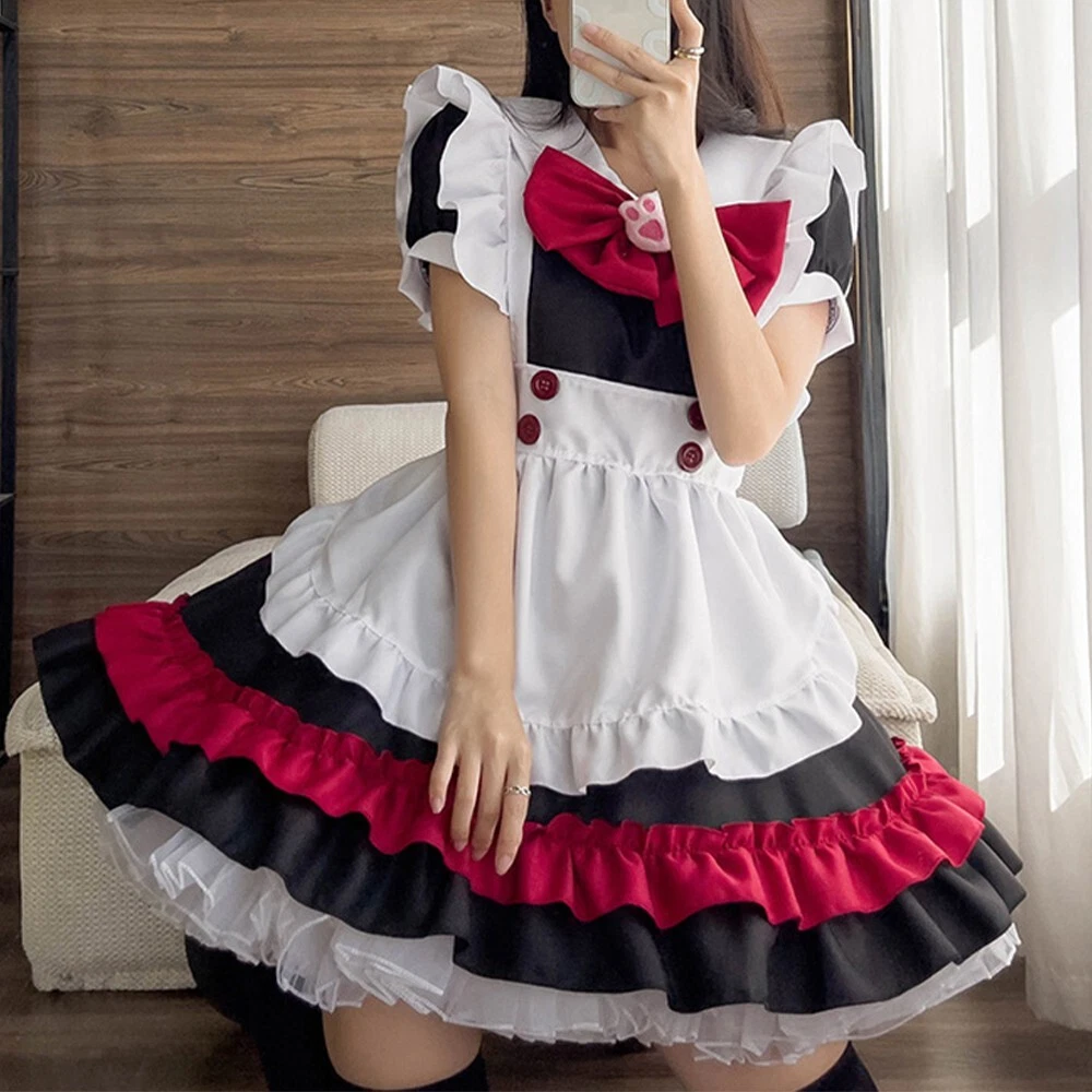 Robe de femme de chambre rose bleu violet rouge Lolita femmes filles anime cospl