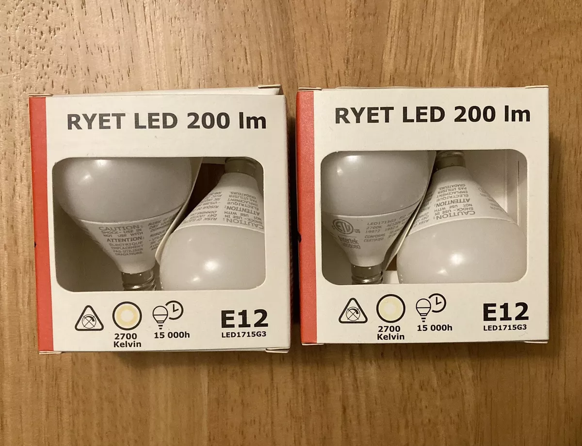 salaris Nederigheid ijsje 2 Pack ( 4 Bulbs ) IKEA RYET LED BULB E12 200 Lm Globe Opal 2.2 Watt  203.887.31 | eBay