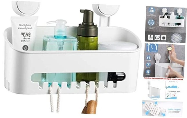 Shower Caddy Suction Cup Heavy Duty, Removable Shower Organizer Shower Shelf