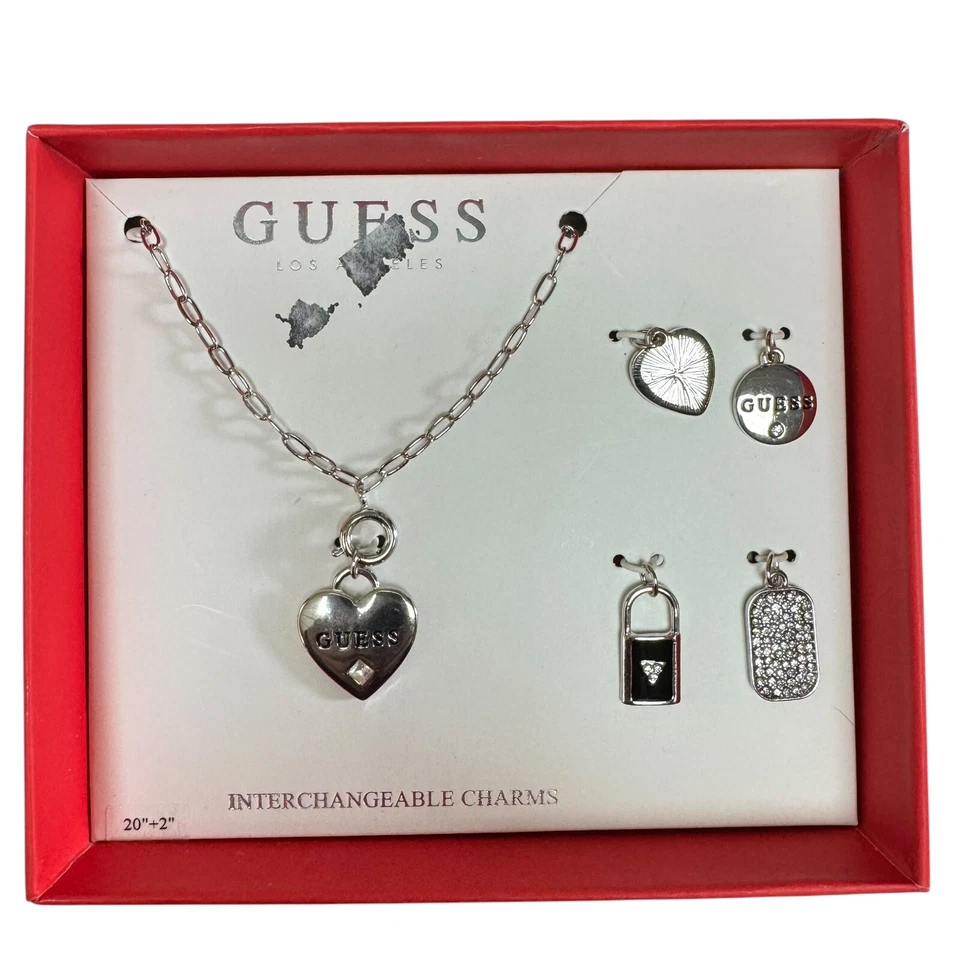 GUESS Juego de Regalo Collar en Caja con Dijes Intercambiables Tono Plata Foto 2 de 4