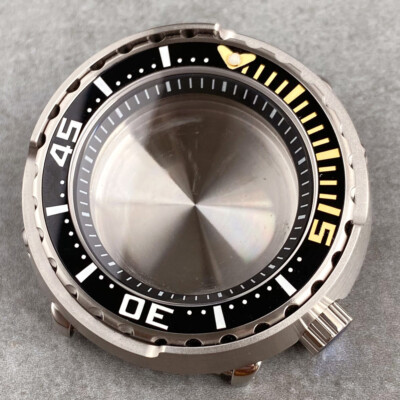 20ATM Diving Steel Watch Case 46.5mm Fit NH35 SKX Watch Parts 4.0 O'clock Crown