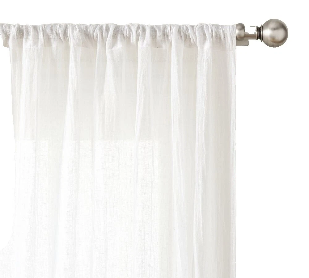 Ventana de lino sólido Pottery Barn Cortinas