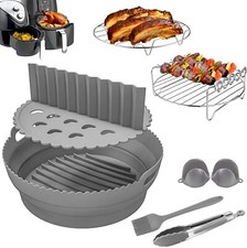Image of 9-Pcs Ninja Air Fryer Accessories, Round Silicone Air Fryer Liner AF100UK, 3.8L+