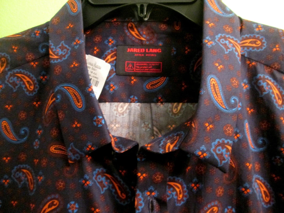 BLACK LABEL JARED LANG-ABSTRACT AUTUMN PAISLEY SHIRT-$225-2XL - Image 2 of 4