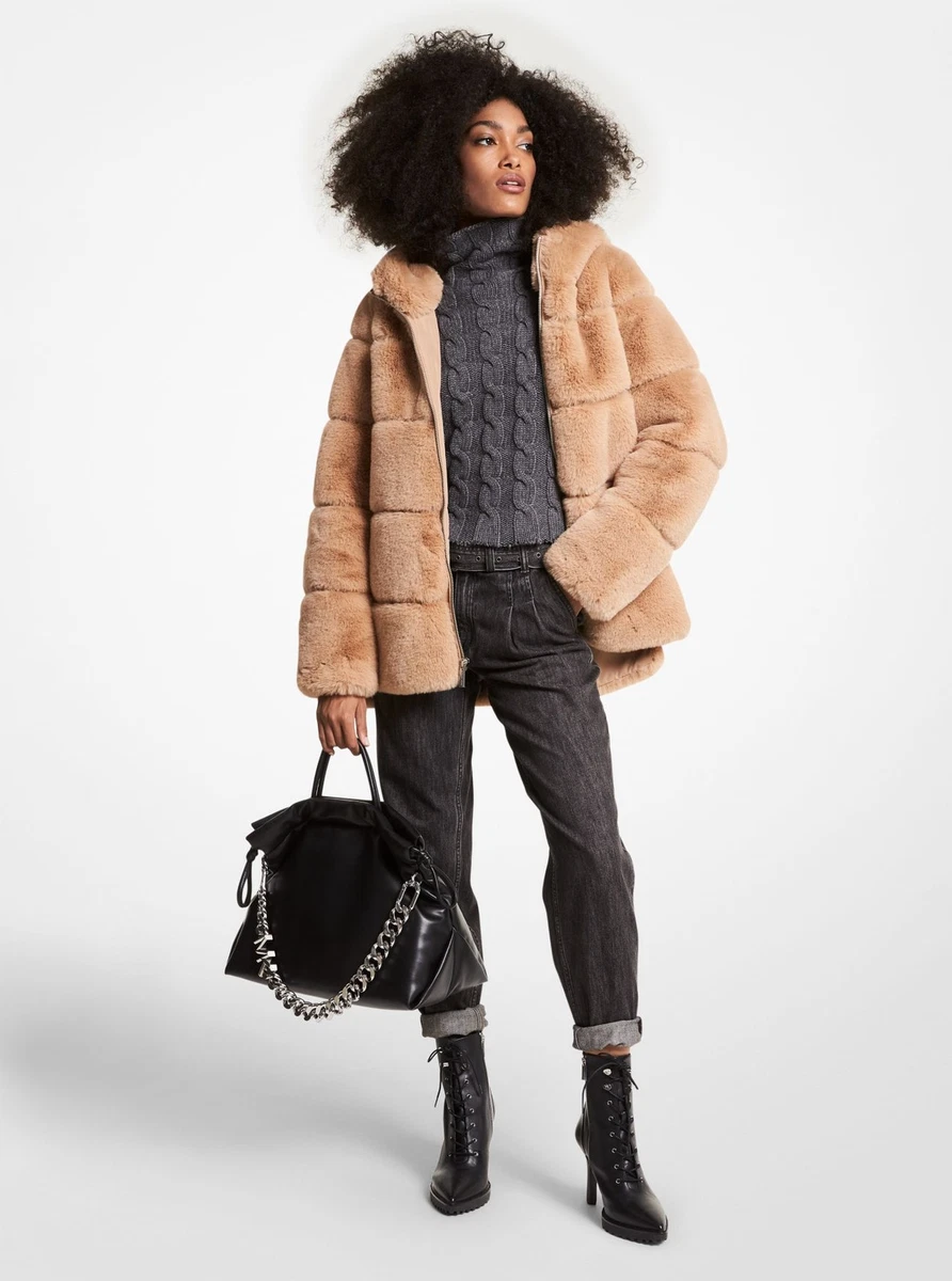 MICHAEL KORS - Quilted Faux Fur Hooded Coat