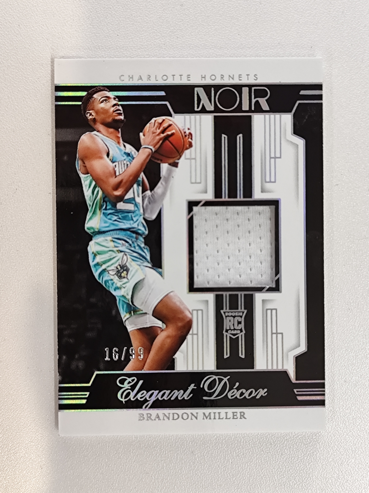 Brandon Miller 2023-24 Panini Noir Hornets /99 Jersey Rookie RC Elegant Decor GK