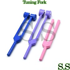 Lot of 3 Aluminum Sensory Tuning Forks C 128 256 512 Pink Purple and Blue Instru
