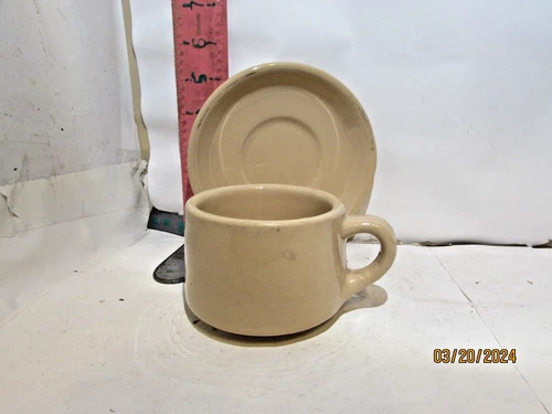 TEPCO TAN RESTAURANT CUP & SAUCER - NO DAMAGE