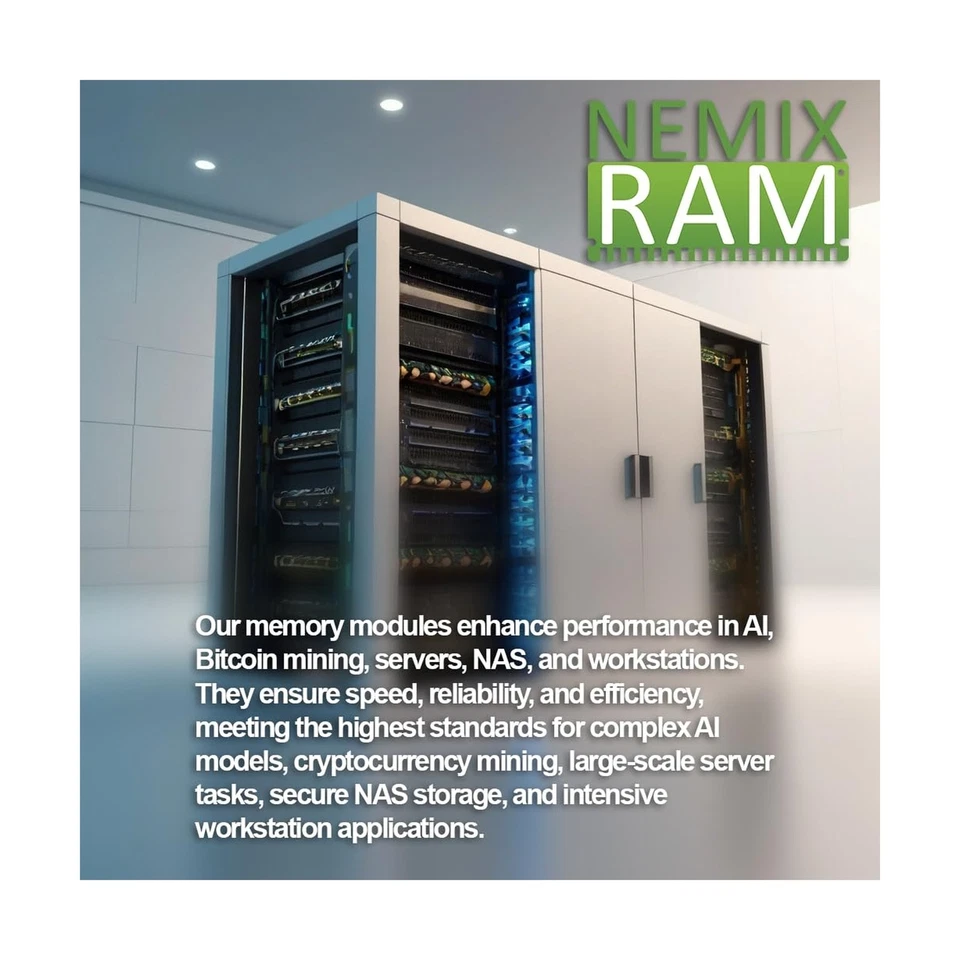 NEMIX RAM 64GB (4X16GB) DDR4 2666MHZ PC4-21300 2Rx8 1.2V 260-PIN ECC Unbuffer... - Image 3 of 4