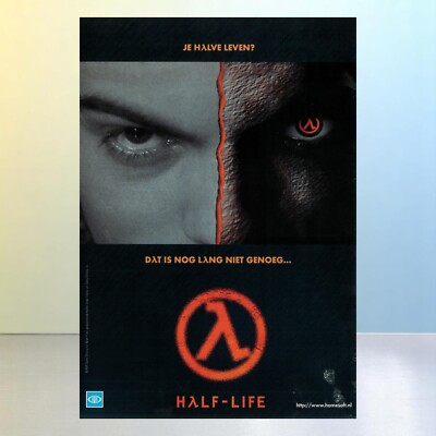 1998 Half-Life (PC) A4 Vintage Print Ad/Poster, 100% Official Art