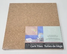 Quartet Cork Board Tiles. Packs of 4 12" x 12" Wall Bulletin Board Cork. Sealed!