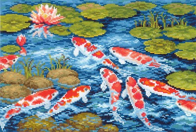 Andriana Make your own Hands Cross Stitch Kit K-49  carps