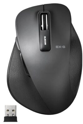 M-XGL10DBBK Elecom Wireless Mouse Blue Led Grip Feeling Exg Series L Size