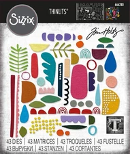New Retired Sizzix Thinlits Abstract Elements 43pc #666280 Retail $24.99 T Holtz