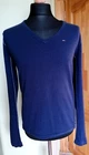 Men's Hilfiger Denim Thin V-Neck Navy Jumper, Size M (on label L), VGC !