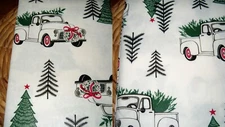 Winter Wonder Lane Farm Truck Christmas Trees PEVA Tablecloth 52" X 70"