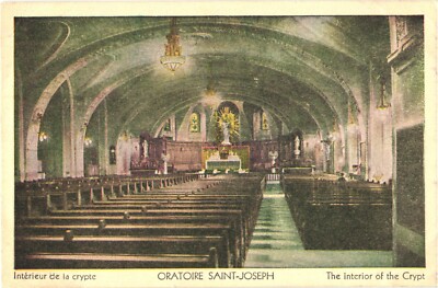 Montreal QC Canada St. Joseph's Oratory Crypt Interior Postcard Posted 1948
