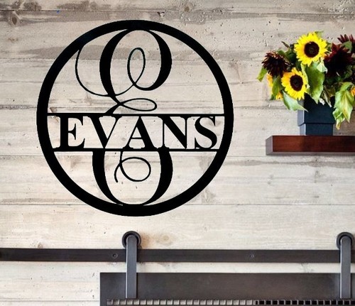 老花门衣架圆形家庭姓标志定制前门花环 Ebay