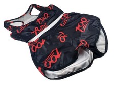 100 2 Piece Silk Set Size S - Black / Red
