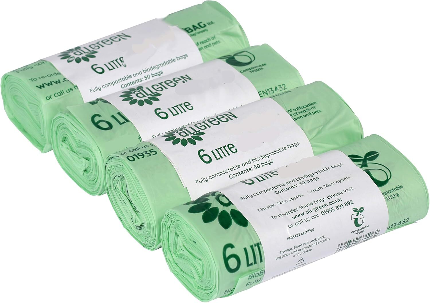 All-Green VC 6L-4 компостируемых кухонных контейнера объемом 6 литров-200 мешков, 6 л
