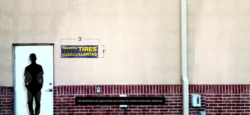 Calidad Nuevos y Usados Llantas Estandarte Tienda de Ruedas Exhibición Póster Español - Imagen 8 de 10
