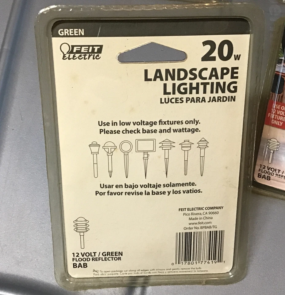 4 FEIT Electric 20 Watt 12 Volt GREEN Reflector Floodlight GU5.3 Base BAB NIP - Image 3 of 3