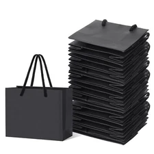 Extra Small Black Gift Bags 3.94 x 4.72 x 2.36 Inch Paper Gift Bags with Hand...