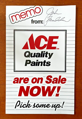 #ad Ace Hardware Memo from John Madden In Store Paint Display Card $15.00