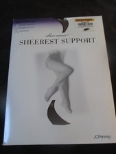 JC PENNEY Vintage TAUPE Control Top PANTYHOSE - Size Queen Short - 1990's