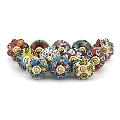 Cabinet Knobs for Dresser Drawers Decorative Assorted Colorful Ceramic Pull H...