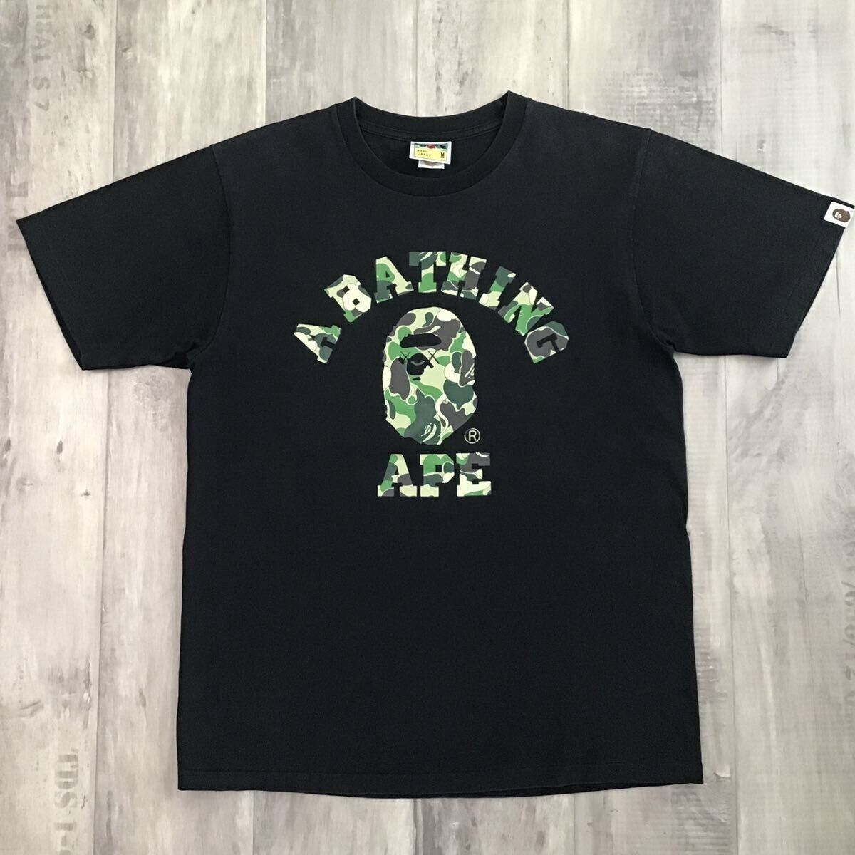 BAPE × KAWS × original fake college logo T-shirt ABC camo A BAPE × KAWS × original fake college logo T-shirt ABC camo A