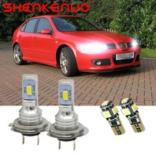 For Seat Leon 1M1 H7 501 6000K LED Low/Side Headlight Headlamp Bulbs Set
