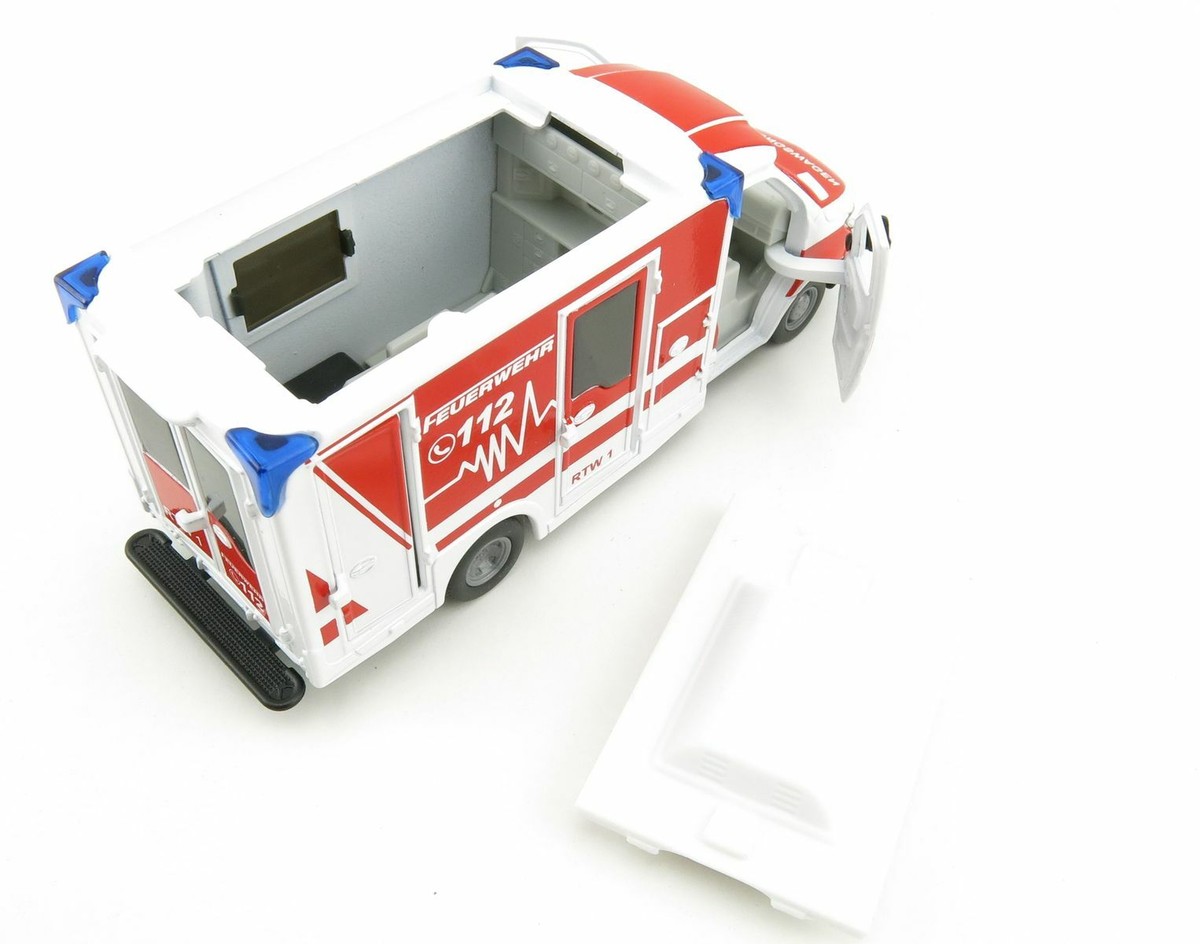 Ambulancia Mercedes-Benz Sprinter Tipo C De Siku Escala 1:50 – Techo Desmontable Con Camilla Y Tablero Giratorio