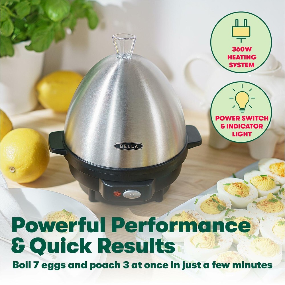Bella Rapid Electric Egg Cooker and Omelet Maker 7-Capacity Auto Shut Off
