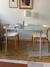 table à manger en verre  ronde Habitat années 90