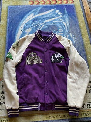 Vintage Y2k LRG Lifted Research Group Feed The Animals Varsity Jacket Mens Sz XL