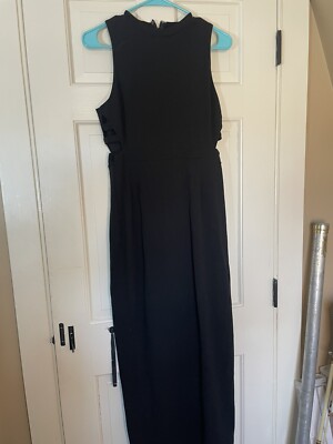 FOREVER 21 WOMENS PEEKABOO LONG BLACK SLEEVELESS DRESS- SIZE M - 416 | eBay