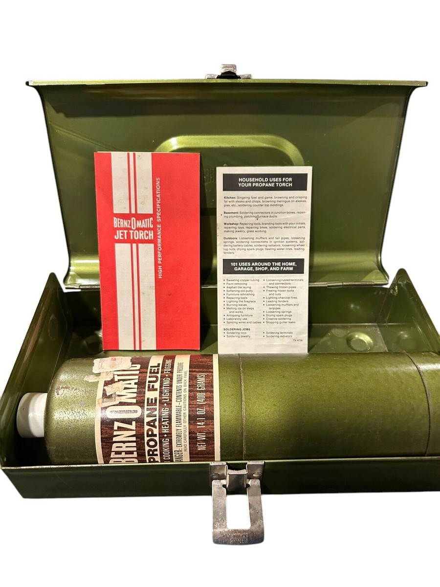 Vintage Bernz-O-Matic Jet Torch 7 Piece Kit - Green Box. | eBay