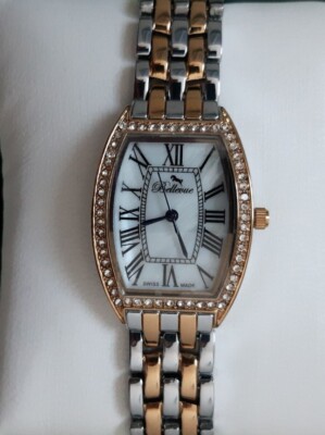  Bellevue Uhr, Swiss Made , 25 x 37 mm, 3ATM,ungetragen, Bicolor 