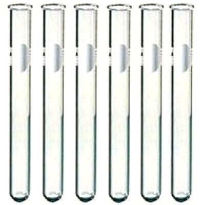 Karter Scientific 6 Pack - 16x150mm Pyrex Glass Test Tubes Rim & Marking Spot
