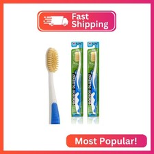 MOUTHWATCHERS Soft Flossing Manual Toothbrush for Adults, 2 Pack, Blue, Ultra Cl