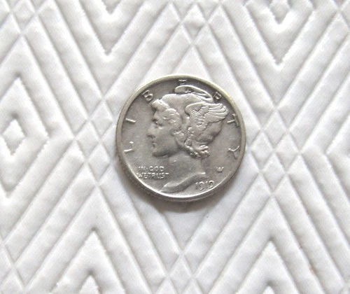 1919-S Mercury 90% Silver Dime  Very Good
