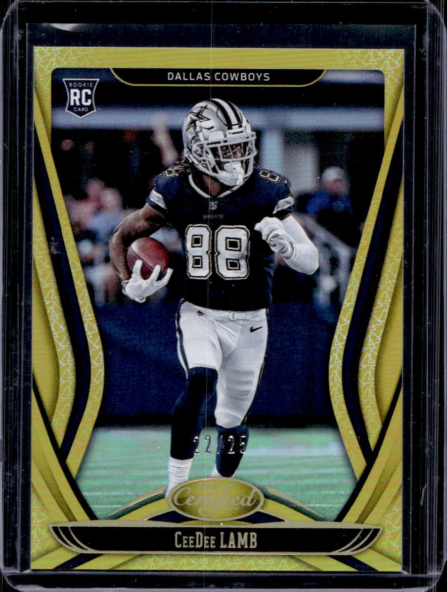 CeeDee Lamb 2020 Panini Certified #105 Rookie Mirror Gold /25