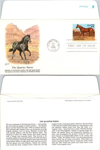 S08-1099, THE QUARTER HORSE, FLEETWOOD FIRST DAY COVER