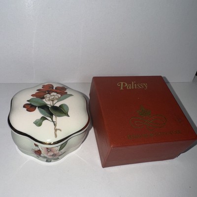 Trinket Ring Box Royal Worcester PALISSY Made in England Floral 2.75'' with box