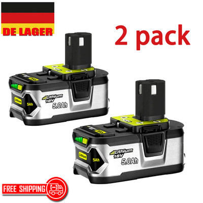 2X 18V Akku für RYOBI One Plus Lithium RB18L50 P108 P104 Batterie 5000mAh