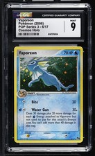 CGC 9 MINT Vaporeon 6/17 Pop Series 3 Cosmos Holo Pokemon Card on eBay