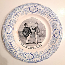 Assiette Creil et Montereau, " balivernes" n°3 - TBE - 20 cm