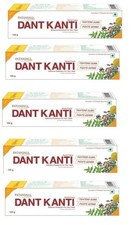 Patanjali Dant Kanti Toothpaste Pack of 5 - 100g each HERBAL FREE SHIP H917
