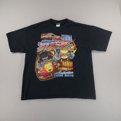 Vintage 2000s Jack Wyatt Funny Car Drag Racing Graphic Tee Double Sided Mens XL